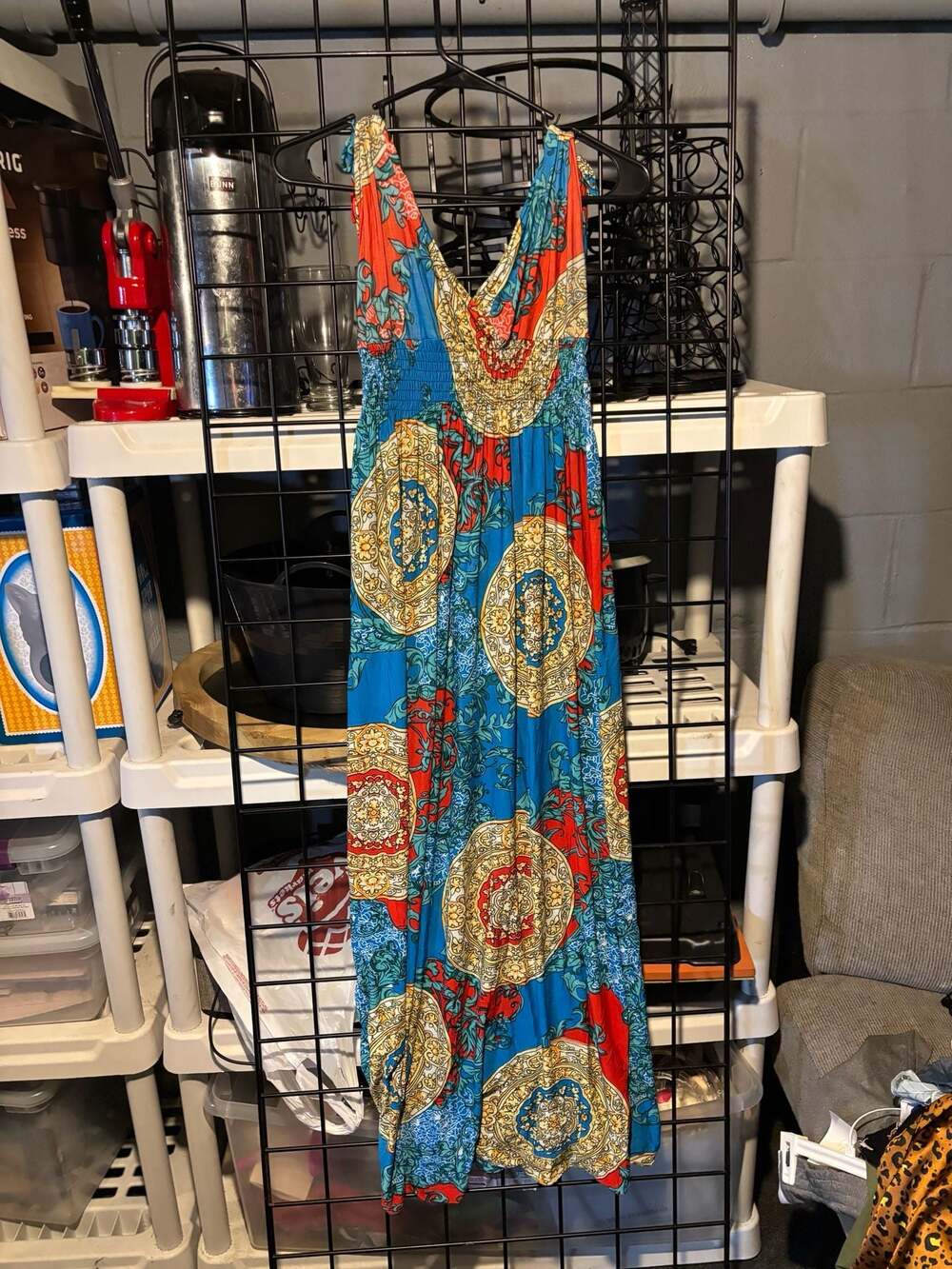 Boho Medallion Print Sleeveless Maxi Dress
